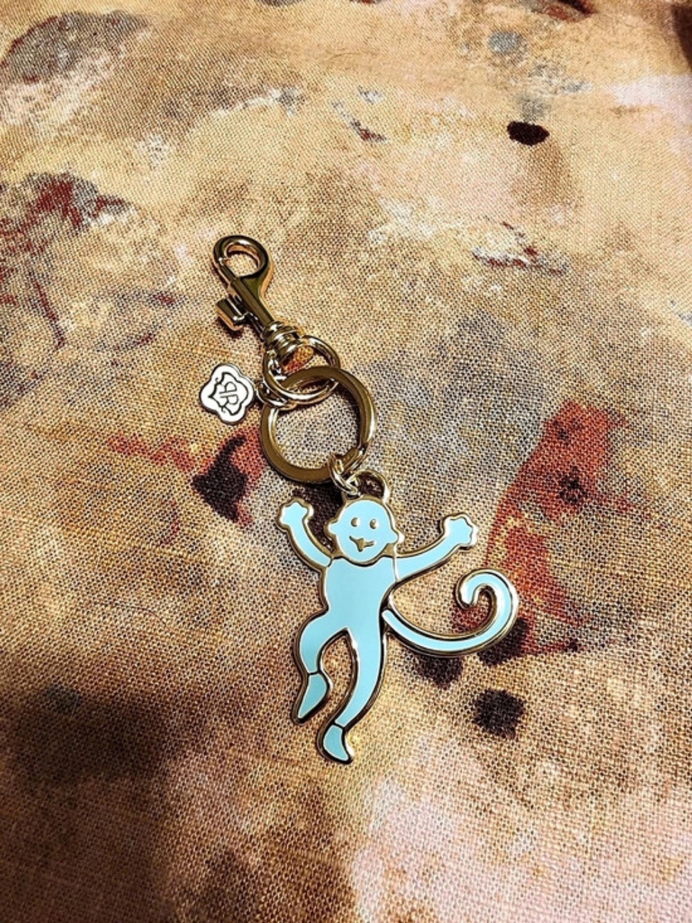 Roller Rabbit Monkey Keychain Charm